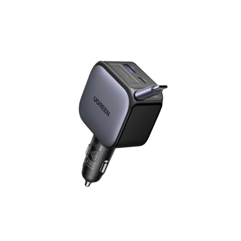 UGREEN 55909B Nexode 90W Retractable Car Charger