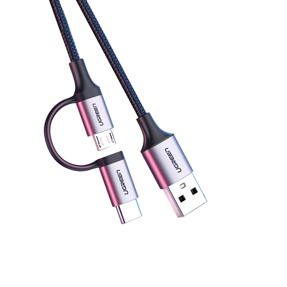 UGREEN 30875 USB-A to Micro USB + USB-C Cable 1m – Black – photo 3 of 3